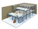 3 مستويات الطوابق الميزانين الصناعية، الأزرق / البرتقال منصة نظم التخزين
