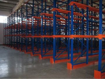 ملبن صناعة إدارة وحدة دفع في racking, فولاذيّ حزمة موجية ترفيف و racking نظام أزرق وبرتقاليّ