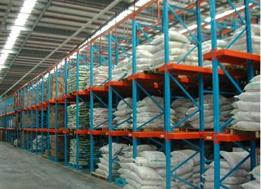 غرفة بارد مستودع heavy-duty منصّة نقّالة منصب جريدة مسنّنة, متعدّد طبقات أزرق/برتقاليّ فولاذيّ racking نظام