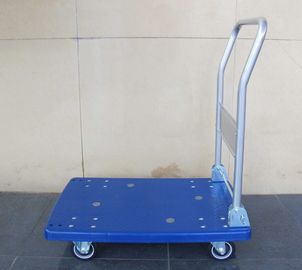 300kg المنقولة البلاستيك منصة عربة مع البلاستيك الأزرق المجلس، الأزرق / الرمادي